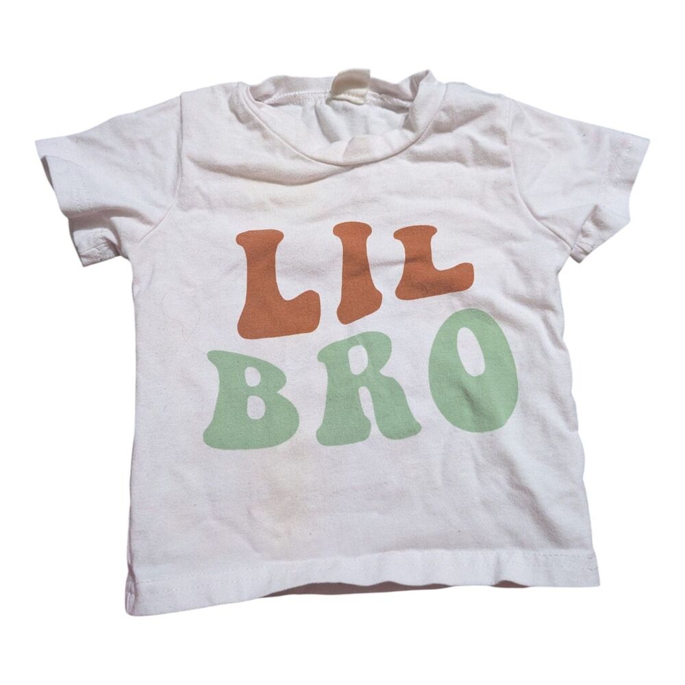 Baby Lil Bro Graphic T-Shirt 6M White Short Sleeve Top